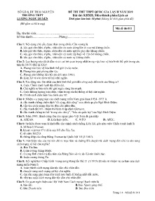 Đề thi thử THPT Quốc Gia Lần 2 năm 2019 môn Lịch Sử - Mã đề 011 - Trường THPT Lương Ngọc Quyến
