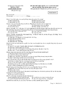 Đề thi thử THPT Quốc Gia Lần 2 năm 2019 môn Lịch Sử - Mã đề 013 - Trường THPT Lương Ngọc Quyến