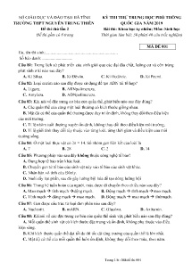 Đề thi thử THPT Quốc Gia lần 2 năm 2019 môn Sinh Học - Mã đề 001 - Trường THPT Nguyễn Trung Thiên (Có đáp án)