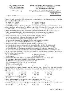 Đề thi thử THPT Quốc Gia lần 2 năm 2019 môn Sinh Học - Mã đề 201 - Liên Trường THPT - Nghệ An (Có đáp án)