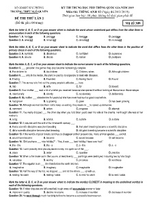 Đề thi thử THPT Quốc Gia lần 2 năm 2019 môn Tiếng Anh Lớp 12 - Mã đề 309 - Trường THPT Ngô Quyền (Có đáp án)