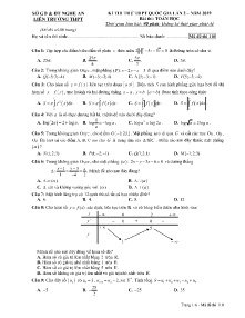Đề thi thử THPT Quốc Gia lần 2 năm 2019 môn Toán Học - Mã đề 110 - Liên Trường THPT Nghệ An