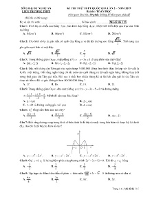 Đề thi thử THPT Quốc Gia lần 2 năm 2019 môn Toán Học - Mã đề 115 - Liên Trường THPT Nghệ An