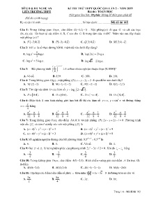 Đề thi thử THPT Quốc Gia lần 2 năm 2019 môn Toán Học - Mã đề 103 - Liên Trường THPT Nghệ An