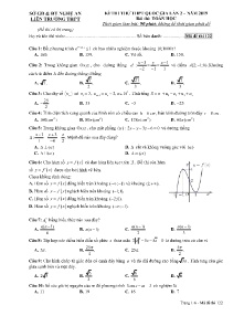 Đề thi thử THPT Quốc Gia lần 2 năm 2019 môn Toán Học - Mã đề 122 - Liên Trường THPT Nghệ An