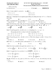 Đề thi thử THPT Quốc Gia lần 2 năm 2019 môn Toán Học - Mã đề 116 - Liên Trường THPT Nghệ An