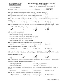 Đề thi thử THPT Quốc Gia lần 2 năm 2019 môn Toán Học - Mã đề 123 - Liên Trường THPT Nghệ An