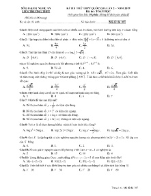 Đề thi thử THPT Quốc Gia lần 2 năm 2019 môn Toán Học - Mã đề 107 - Liên Trường THPT Nghệ An