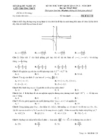 Đề thi thử THPT Quốc Gia lần 2 năm 2019 môn Toán Học - Mã đề 120 - Liên Trường THPT Nghệ An