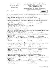 Đề thi thử THPT Quốc Gia lần 2 năm 2019 môn Vật Lý - Mã đề 211 - Liên Trường THPT Nghệ An