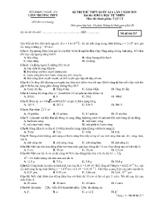 Đề thi thử THPT Quốc Gia lần 2 năm 2019 môn Vật Lý - Mã đề 217 - Liên Trường THPT Nghệ An
