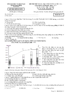 Đề thi thử THPT Quốc Gia Lần 2 năm học 2018-2019 môn Địa Lí - Mã đề 013 - SGD & ĐT Ninh Bình
