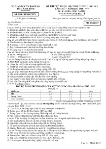 Đề thi thử THPT Quốc Gia Lần 2 năm học 2018-2019 môn Địa Lí - Mã đề 007 - SGD & ĐT Ninh Bình