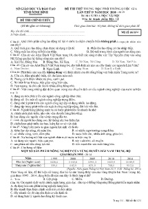 Đề thi thử THPT Quốc Gia Lần 2 năm học 2018-2019 môn Địa Lí - Mã đề 024 - SGD & ĐT Ninh Bình