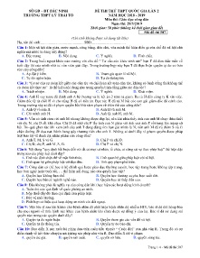 Đề thi thử THPT Quốc Gia lần 2 năm học 2018-2019 môn Giáo Dục Công Dân - Mã đề 507 - Trường THPT Lý Thái Tổ
