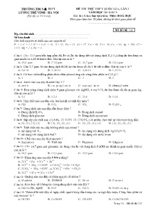 Đề thi thử THPT Quốc Gia lần 2 năm học 2018-2019 môn Hóa Học - Mã đề 132 - Trường THCS&THPT Lương Thế Vinh - Hà Nội (Có đáp án)