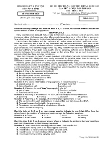 Đề thi thử THPT Quốc Gia Lần 2 năm học 2018-2019 môn Tiếng Anh - Mã đề 019 - SGD & ĐT Ninh Bình