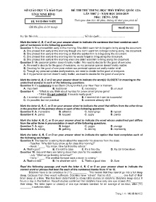 Đề thi thử THPT Quốc Gia Lần 2 năm học 2018-2019 môn Tiếng Anh - Mã đề 022 - SGD & ĐT Ninh Bình