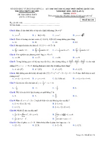 Đề thi thử THPT Quốc Gia lần 2 năm học 2018-2019 môn Toán - Mã đề 134 - Trường THPT Chuyên Sơn La (Có đáp án)