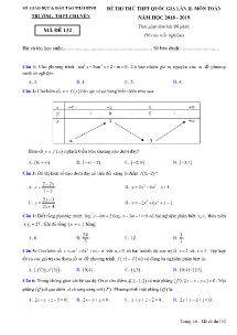 Đề thi thử THPT Quốc Gia lần 2 năm học 2018-2019 môn Toán - Mã đề 132 - Trường THPT Chuyên Thái Bình (Có đáp án)