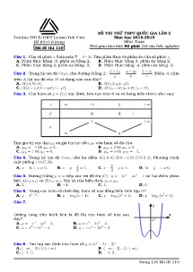 Đề thi thử THPT Quốc Gia lần 2 năm học 2018-2019 môn Toán - Mã đề 110 - Trường THCS-THPT Lương Thế Vinh(Có đáp án)