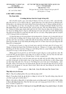 Đề thi thử THPT Quốc Gia lần I năm học 2018-2019 môn Ngữ Văn - Trường THPT Bỉm Sơn (Có đáp án)