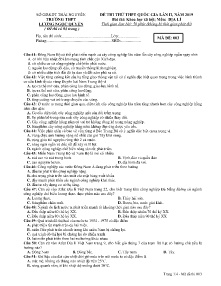 Đề thi thử THPT Quốc Gia lần II năm 2019 môn Địa Lí - Mã đề 003 - Trường THPT Lương Ngọc Quyến
