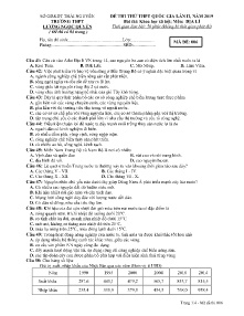 Đề thi thử THPT Quốc Gia lần II năm 2019 môn Địa Lí - Mã đề 006 - Trường THPT Lương Ngọc Quyến