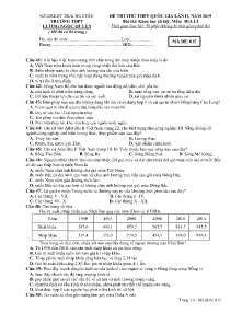 Đề thi thử THPT Quốc Gia lần II năm 2019 môn Địa Lí - Mã đề 015 - Trường THPT Lương Ngọc Quyến