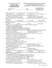 Đề thi thử THPT Quốc Gia lần II năm 2019 môn Địa Lí - Mã đề 017 - Trường THPT Lương Ngọc Quyến