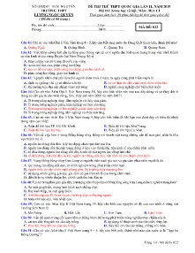 Đề thi thử THPT Quốc Gia lần II năm 2019 môn Địa Lí - Mã đề 022 - Trường THPT Lương Ngọc Quyến