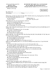 Đề thi thử THPT Quốc Gia lần II năm 2019 môn Lịch Sử - Mã đề 020 - Trường THPT Lương Ngọc Quyến