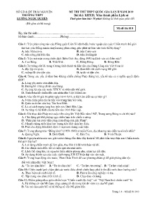 Đề thi thứ THPT Quốc Gia lần II năm 2019 môn Lịch Sử - Mã đề 010 - Trường THPT Lương Ngọc Quyến