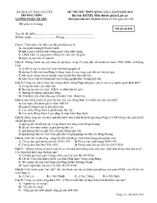 Đề thi thử THPT Quốc Gia lần II năm 2019 môn Lịch Sử - Mã đề 024 - Trường THPT Lương Ngọc Quyến