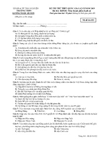 Đề thi thứ THPT Quốc Gia lần II năm 2019 môn Lịch Sử - Mã đề 022 - Trường THPT Lương Ngọc Quyến