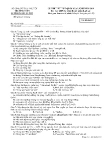 Đề thi thử THPT Quốc Gia lần II năm 2019 môn Lịch Sử - Mã đề 012 - Trường THPT Lương Ngọc Quyến