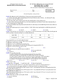 Đề thi thử THPT Quốc Gia Lần II năm học 2019 môn Sinh Học - Mã đề 004 - Trường THPT Lương Ngọc Quyến