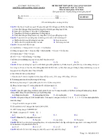 Đề thi thử THPT Quốc Gia Lần II năm học 2019 môn Sinh Học - Mã đề 013 - Trường THPT Lương Ngọc Quyến