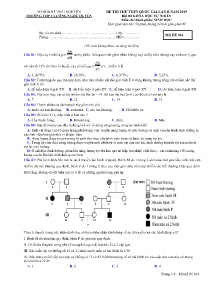 Đề thi thử THPT Quốc Gia Lần II năm học 2019 môn Sinh Học - Mã đề 016 - Trường THPT Lương Ngọc Quyến
