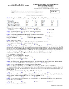 Đề thi thử THPT Quốc Gia Lần II năm học 2019 môn Sinh Học - Mã đề 002 - Trường THPT Lương Ngọc Quyến