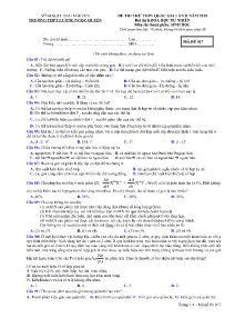 Đề thi thử THPT Quốc Gia Lần II năm học 2019 môn Sinh Học - Mã đề 017 - Trường THPT Lương Ngọc Quyến