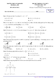 Đề thi thử THPT Quốc Gia lần thứ 1 năm học 2018-2019 môn Toán - Mã đề 133 - Trường THPT 19-5 Kim Bôi(Có đáp án)