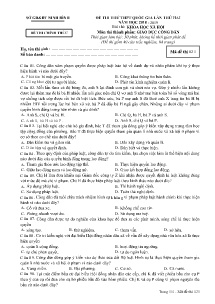 Đề thi thử THPT Quốc Gia lần thứ hai năm học 2018-2019 môn Giáo Dục Công Dân - Mã đề 021 - Sở GD&ĐT Ninh Bình
