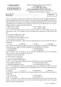 Đề thi thử THPT Quốc Gia lần thứ hai năm học 2018-2019 môn Giáo Dục Công Dân - Mã đề 022 - Sở GD&ĐT Ninh Bình