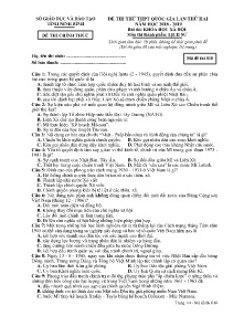 Đề thi thử THPT Quốc Gia lần thứ hai năm học 2018-2019 môn Lịch Sử - Mã đề 018 - Sở GD & ĐT Ninh Bình