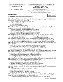 Đề thi thử THPT Quốc Gia lần thứ hai năm học 2018-2019 môn Lịch Sử - Mã đề 005 - SGD & ĐT Ninh Bình