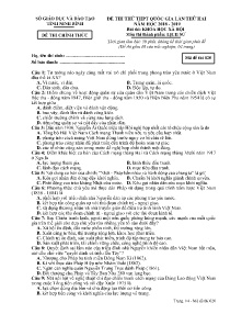 Đề thi thử THPT Quốc Gia lần thứ hai năm học 2018-2019 môn Lịch Sử - Mã đề 020 - Sở GD & ĐT Ninh Bình