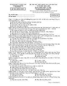 Đề thi thử THPT Quốc Gia lần thứ hai năm học 2018-2019 môn Lịch Sử - Mã đề 022 - Sở GD & ĐT Ninh Bình