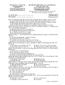 Đề thi thử THPT Quốc Gia lần thứ hai năm học 2018-2019 môn Lịch Sử - Mã đề 007 - SGD & ĐT Ninh Bình