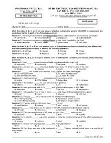 Đề thi thử THPT Quốc Gia lần thứ I năm học 2018-2019 môn Tiếng Anh - Mã đề 019 - Sở GD&ĐT Ninh Bình